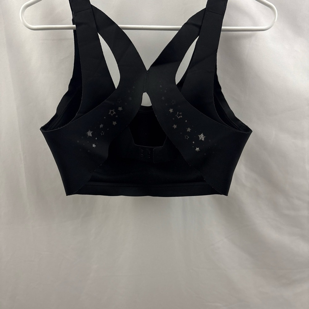 Victoria’s Secret Sports Bra 38D Angel Max Black Stars Strappy Racerback - Picture 8 of 11